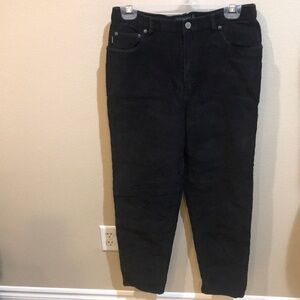 Lauren Ralph Lauren Black Corduroy High Waist Straight Leg Trousers-Size 10P